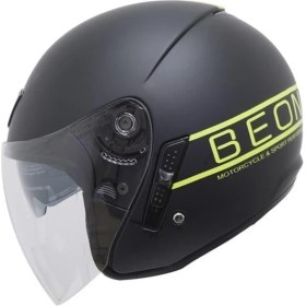 Resim Beon B217 Çenesiz Vizörlü Yazlık Kask Mat Siyah/sarı 