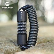 Resim WEST BIKING 1 adet Bisiklet 4 Haneli Şifre Kombinasyonu Zincir Kilidi Taşınabilir MINI Küçük Bisiklet Kask Kilidi Hırsızlık Karşıtı Şifre ile Donatılmış Dayanıklı Metal Tel Tasarımı Dayanıklı Çelik Kablo Bisiklet Kilidi Bisiklet Aksesuarları 