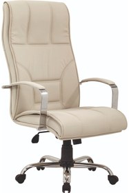 Resim MEHMET YAREN BURO My27 Yönetici Makam - Ofis Müdür - Büro - Çalışma Koltuğu Krem Renk Krom Ayaklı 