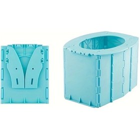 Resim Elmpaly Portatif Katlanır Mini Tuvalet Kamp Seyahat Acil Durum Tuvaleti Mavi 