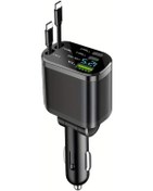 Resim Challenger Gyıoept 5li Geri Çekmeli Araba Şarj Adaptörü Hızlı Şarj Usb Type C Ve Çift Usb Akıllı Sıcaklık Kontrolü Siyah 