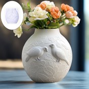 Resim Sanatsal Ev Dekoru için Silikon Reçine Kalıpları, Beyaz Duvak Kabartmalı Bitki Vazı ve Mum Tutucu, DIY El Sanatları, Oval Şekil, Tekrar Kullanılabilir, Toksik Olmayan, Yüksek Kaliteli, Bitki Dekoru Kalıbı ile, Reçine Döküm Kalıbı için 