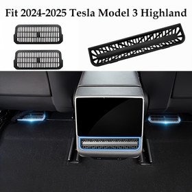 Resim Tesla Model 3 Highland 2024-2025 için 3'lü Set Koltuk Altı Havalandırma Kapakları - ABS Plastik Hava Çıkış Koruyucuları, Tak ve Çalış Tasarımı, Toz ve Kir Önleme, Kolay Kurulum, Arka Koltuk Konforu İçin Mükemmel Uyum 