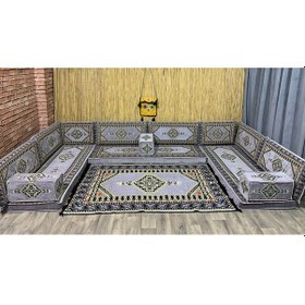 Resim Coton Şark Köşesi Minder Takımı Konsept Gri 16 Parça 