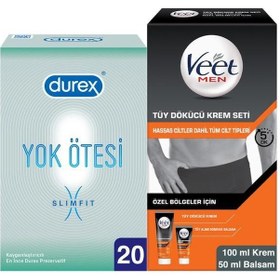 Resim Durex Yok Ötesi Slim Fit İnce Prezervatif 20'li + Veet Men Özel Balsam 50 ML 
