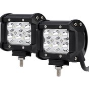 Resim Motosiklet Sis Farı Çakarlı Beyaz 18w 6 Led 2adet 