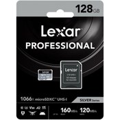 Resim Lexar 128gb 1066x Microsdxc Uhs-ı 4k Uhd V30 U3 A2 C10 160mb/sn Hafiza Kart (silver Series) 