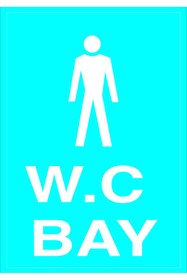 Resim Burada Medikal ve Reklam Wc Lavabo Tuvalet Yönlendirme Etiket Sticker Yapıştırma 17x25 cm 