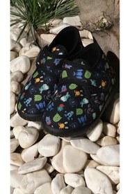 Resim nioni Günlük Kız Erkek Çocuk Panduf Ev Ayakkabısı Esnek Kaymaz Taban Cırtlı Kreş Anaokulu Ayakkabı 