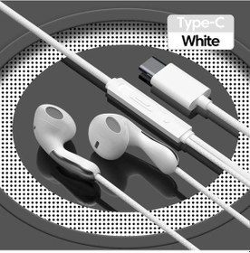 Resim C Tipi Beyaz Bas Ses Kulaklık Usb Tip C 3.5mm Kulak İçi Spor Kablolu Kulaklık Ses Kontrolü Kulaklık Mikrofonlu Samsung S24 Xiaomi İçin 