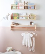 Resim Jaju Baby Naturel 60 Cm Çocuk Odası 3`lü Montessori Kitaplık Raf Mobilya 