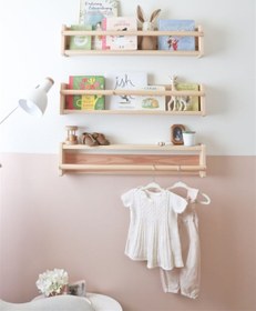 Resim Jaju Baby Naturel 60 Cm Çocuk Odası 3`lü Montessori Kitaplık Raf Mobilya 