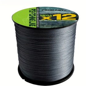 Resim PROKAST X12 12 İplikli PE Örülmüş Balıkçılık Hattı - 11.34KG-54.43KG Güç, Tuzlu ve Tatlı Su Balıkçılığı için Dayanıklı Ana Hat, Gri, Noel Hediyesi 