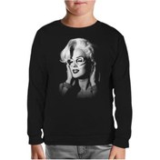 Resim Marilyn Monroe Siyah Çocuk Sweatshirt Siyah 