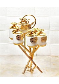 Resim Baharat Takımı Kavanoz Seti Peçetelik Gold 