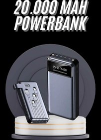 Resim Hızlı Şarj Özellikli 20.000 Mah Dijital Göstergeli USB Girişli Android ve Ios Uyumlu Powerbank 