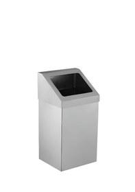 Resim 36 Lt Açık Ağız Çöp Kovası Paslanmaz Gri 