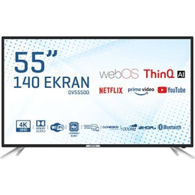 Resim Onvo OV55500 4K Ultra HD 55" 140 Ekran Uydu Alıcılı webOS Smart LED TV 