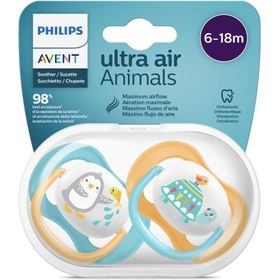 Resim Philips Avent Ultra Air Animals 6-18m Mavi Emzik 2'li 