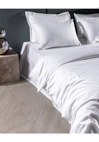 Resim Madame Coco Thalie Çift Kişilik %100 Pamuk Çizgili - 300tc Saten Nevresim Takımı - Beyaz 8684427207826 Beyaz 