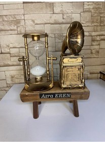 Resim Kişi Özel Gramafon Kum Saati 