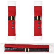 Resim 3pcs Mikrodalga Fırın Tutamağı Eldivenleri Buzdolabı Sapı Kılıf Önleme Önleyici Buzdolabı Sapı Koruyucusu Mikrodalga Noel Dekoru (Yurt Dışından) 