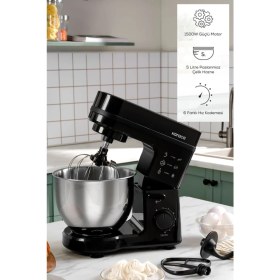Resim Özbience 1500W Stella Stand Mikser, Siyah, 5 Litre, Güçlü ve Şık Tasarım 
