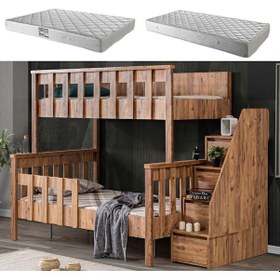 Resim Setaymobilya Mdf Profil Ranza, Deluxe Ayrılabilir Ranza - Ceviz + 2 Adet Yatak (414121097) 