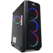 Resim GAMEBOOSTER GB-G3030B USB 3.0 ATX MESH SINGLE RING RAINBOW FAN SİYAH KASA (PSU YOK) - JBST-GBG3030B 