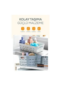 Resim Vienev 4'lü Kapaklı 2,8 Litre Delikli Saklama Kutusu Bej Bej 
