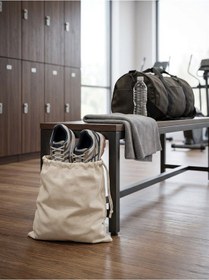 Resim Ham Bez Büzgülü Ayakkabı Taşıma Torbası 35x40 Cm Doğal Renk Çok Amaçlı Saklama Çantası Açık Bej 