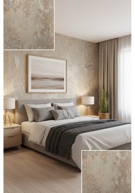 Resim İthal 16m2 Duvar Kağıdı 3boyutlu Koridor Ve Mutfak Düz Model Simli Silinebilir Mavi - Bej 