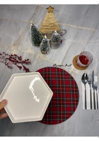 Resim 4'lü Ekose Kumaş Supla M048 Kırmızı 