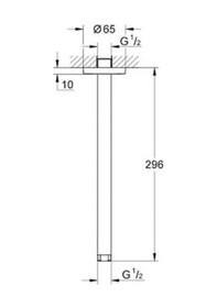 Resim Grohe Rainshower Tepe Duşu için Tavan Iniş Borusu 292 MM - 28497 