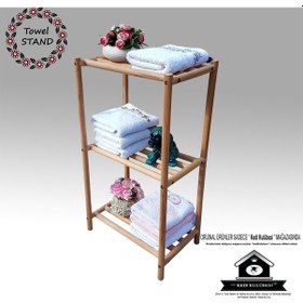 Resim Havluluk - Doğal Ahşap Havlu Askılık - Askı - Kağıt Havluluk Bakır 