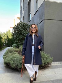 Resim Premium oversize trençkot - Lacivert / Medium 