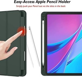 Resim Apple iPad Pro 11 3. Nesil 4. Nesil ile uyumlu Kılıf Kalem Bölmeli Smart Case 2020-2023 Koyu Yeşil 