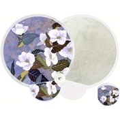 Resim Willowhaven Mor Beyaz Zarif Çiçek Desenli Katlanır Mini Yelpaze - Hafif Taşınabilir 