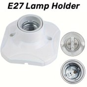 Resim 2 adet E27 Kare Vida Lamba Tutucuları - Beyaz Plastik Düz Montajlı Lamba Tutucuları Metal İçerikler ile, 85-265V, İç Mekan Aydınlatması için Pil Gerektirmez, Lamba Tutucu, Şık Tasarım, Dayanıklı Yapı 