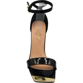 Resim Duygushoesbag Kadın Bilek Kemerli Rugan Sandalet 