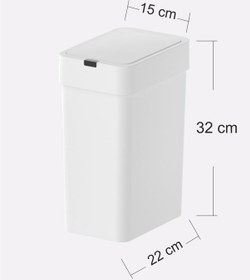 Resim 2 Adet Kalem Pille Çalışan Otomatik Kapaklı Slim Sensörlü Çöp Kovası - 9 Lt 