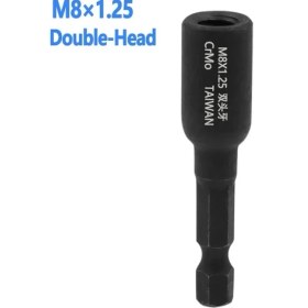 Resim Mingjin Shop 1 M8X1.25-B Stili Altıgen Şaftlı Kare Sürücü Musluk Kalıp Soket Adaptörü Dişli Vida Iç ve Dış Vida Kendinden Saldırı Manşonu (Yurt Dışından) 