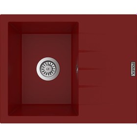 Resim Polex Cristalüx Granit Evye P-S60 Bordo Tezgah Altı Ve Tezgah Üstü Kare Mutfak Evyesi 60.5x49.5 CM 