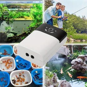 Resim Şarj Edilebilir Balık Tankı Hava Pompası, USB Çift Kullanım, Bataryalı, Yarı Otomatik, Lityum Batarya-18650 Serisi, 1-2 Metre Tüp (Hava Tüpü Aerolite İle Birlikte) Akvaryum için 