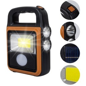 Resim Powermaster Hs-8020c Cob Ledli Solarlı 4 Kademeli Usb Powerbank Çıkışlı Şarjlı Işıldak Fener 