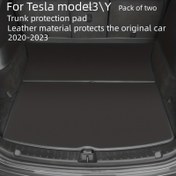 Resim Tesla Model Model 3 Model Y 2020 2021 2022 2023 için Gövde Koruyucu Deri Malzeme Çizilmez Aşınma Önleyici Toz Koruyucu Ped (2 adet) 