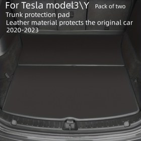 Resim Tesla Model Model 3 Model Y 2020 2021 2022 2023 için Gövde Koruyucu Deri Malzeme Çizilmez Aşınma Önleyici Toz Koruyucu Ped (2 adet) 