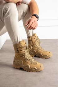 Resim SİNGLE SWORD Leo - Fermuarlı Bağcıklı - Trekking - Outdoor - Airsoft - Avcı Botu Bej 46 