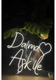 Resim Kalpli Daima Aşk İle Yazılı Neon Led Işıklı Tablo Düğün Ve Kutlama Duvar Dekorasyon Ürünleri 