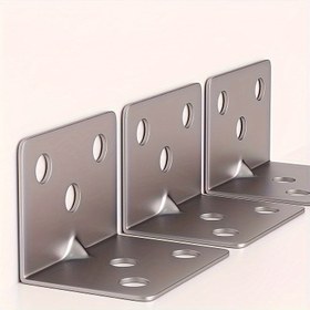 Resim 10 adet Sağ Açılı Braket, 90 Derece L-şekilli Destek, 3.51 cm x 6.35 cm Metal Eklem Açısı Destek, Mobilya Çerçeve Yapısı için Kullanılır 